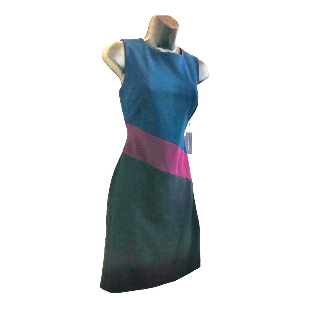Tommy Hilfiger diagonal colorblock navy black sleeveless sheath dress size 4 new